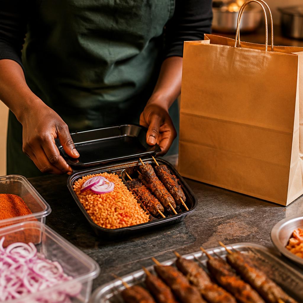 A Big Fish Cuisine pickup order being packed